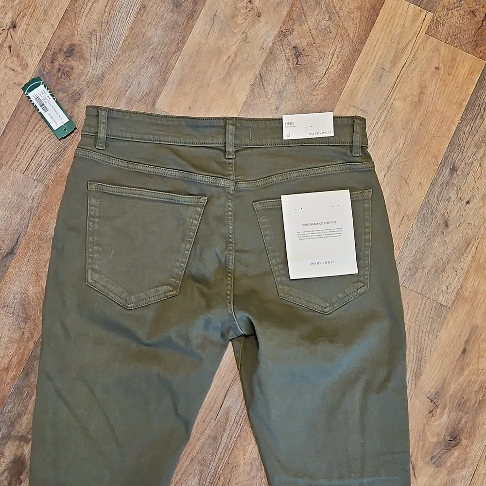 👖Warp + Weft Olive Skinny Fit Stretch Jeans
